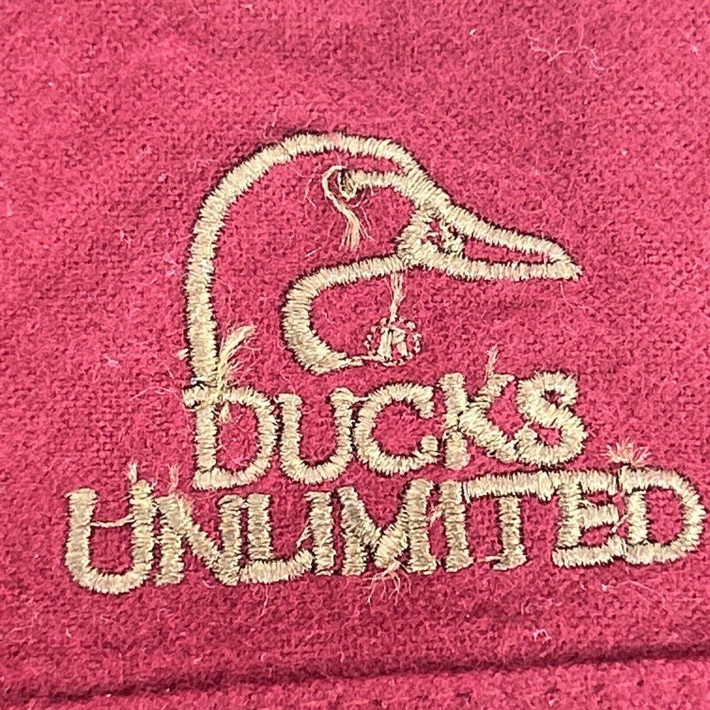 Ducks Unlimited Shirt Men's L Burgundy Long Sleeve Button Up‎ Chamois Flannel - Picture 2 of 9